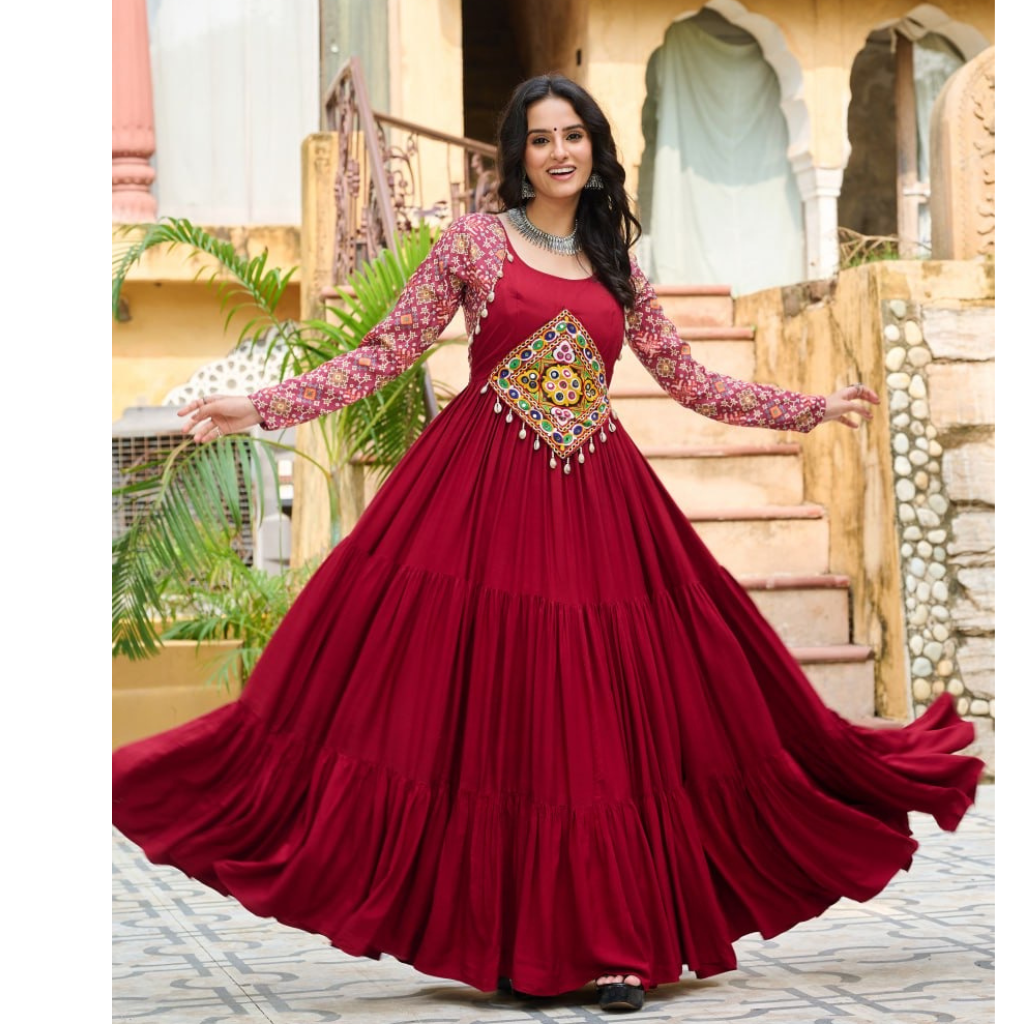 Navratri Black Traditional Indian Women Gown mahezon