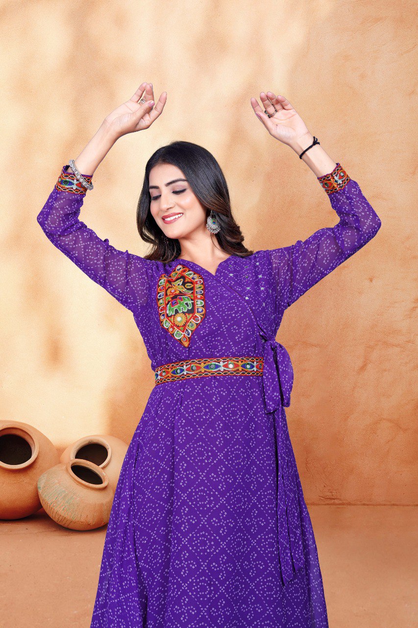 Navratri Garba Embroidery Women Long Dress mahezon