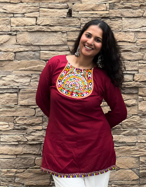 Load image into Gallery viewer, Navratri Festive Garba Women’s Short Top mahezon

