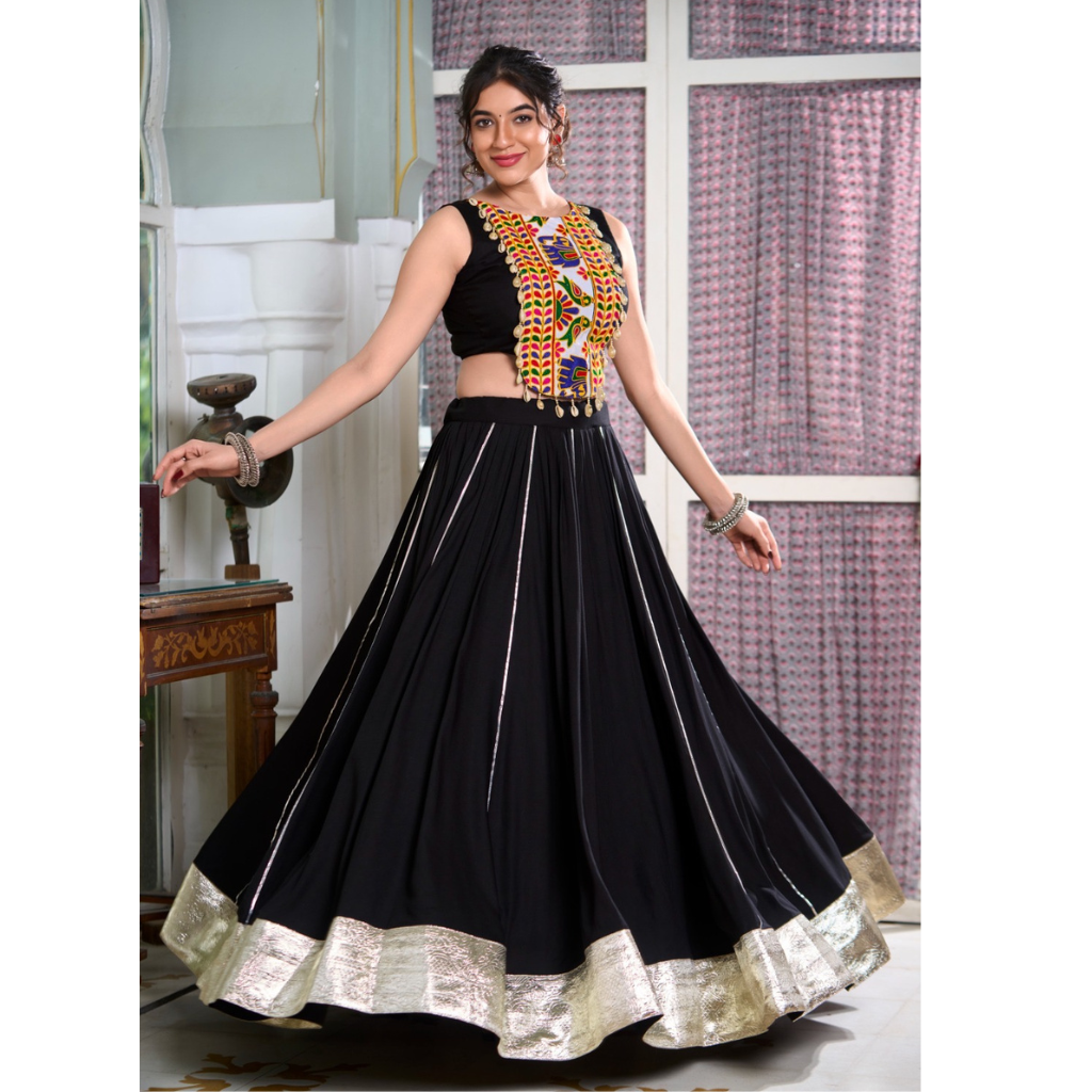 Navratri Gamthi Embroidery Women Lehenga Choli mahezon