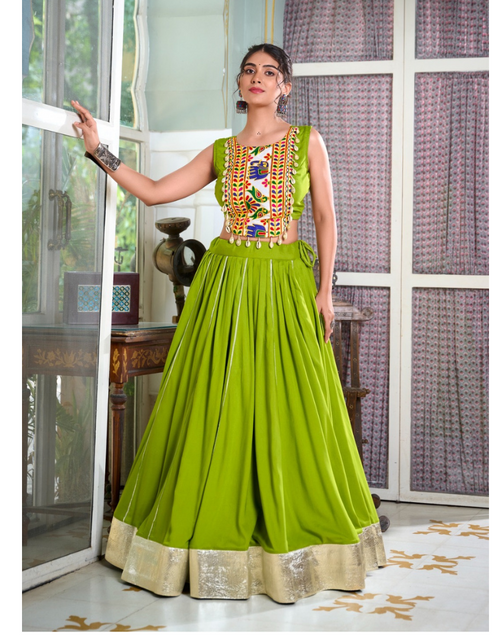Load image into Gallery viewer, Navratri Gamthi Embroidery Women Lehenga Choli mahezon

