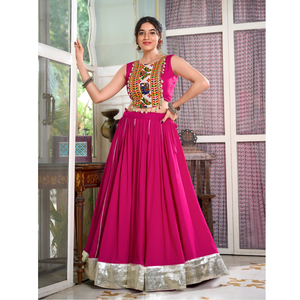 Navratri Gamthi Embroidery Women Lehenga Choli mahezon