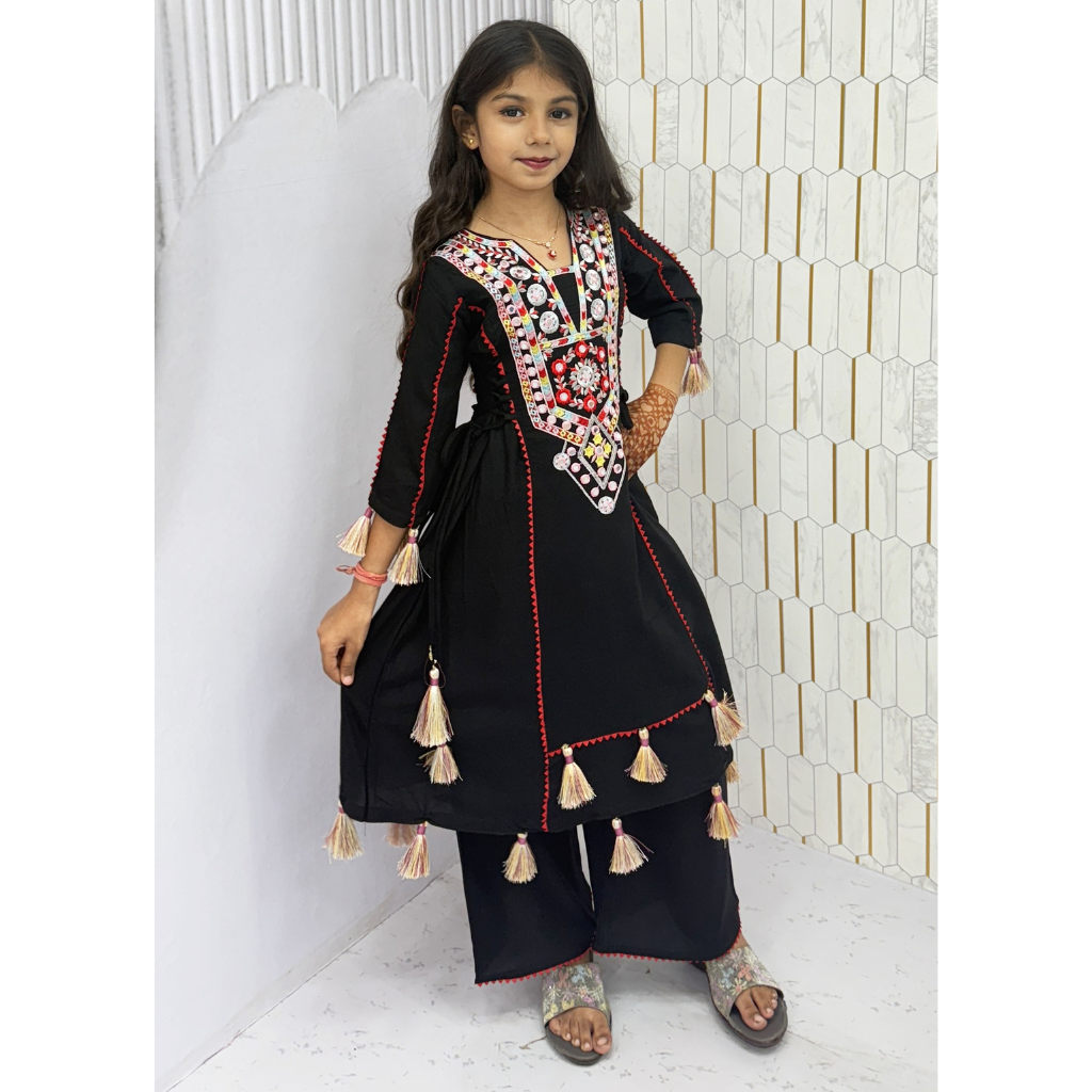 Navratri Garba Kids Girls Kurti Palazzo Dress mahezon