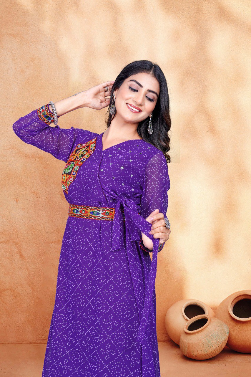 Navratri Garba Embroidery Women Long Dress mahezon