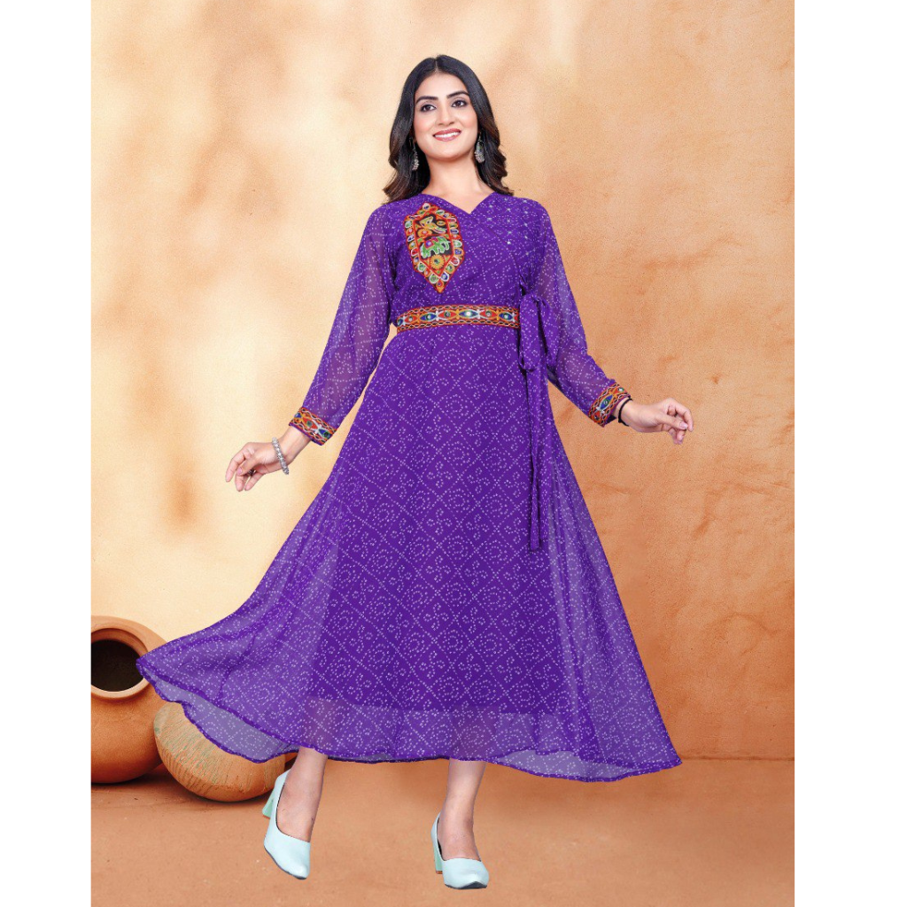 Navratri Garba Embroidery Women Long Dress mahezon