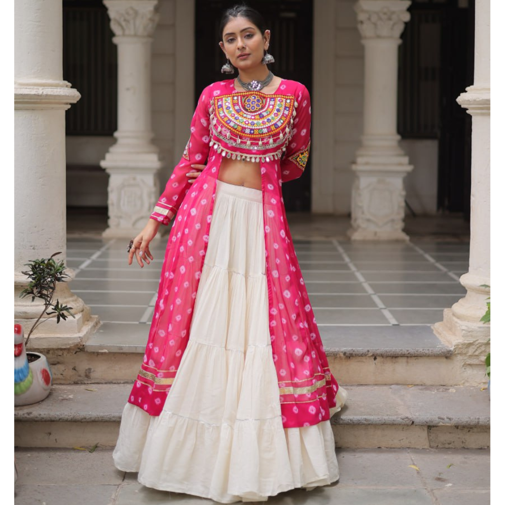 Navratri Garba Women’s Kurti Lehenga Dress mahezon