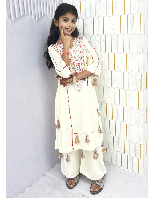 Load image into Gallery viewer, Navratri Garba Kids Girls Kurti Palazzo Dress mahezon
