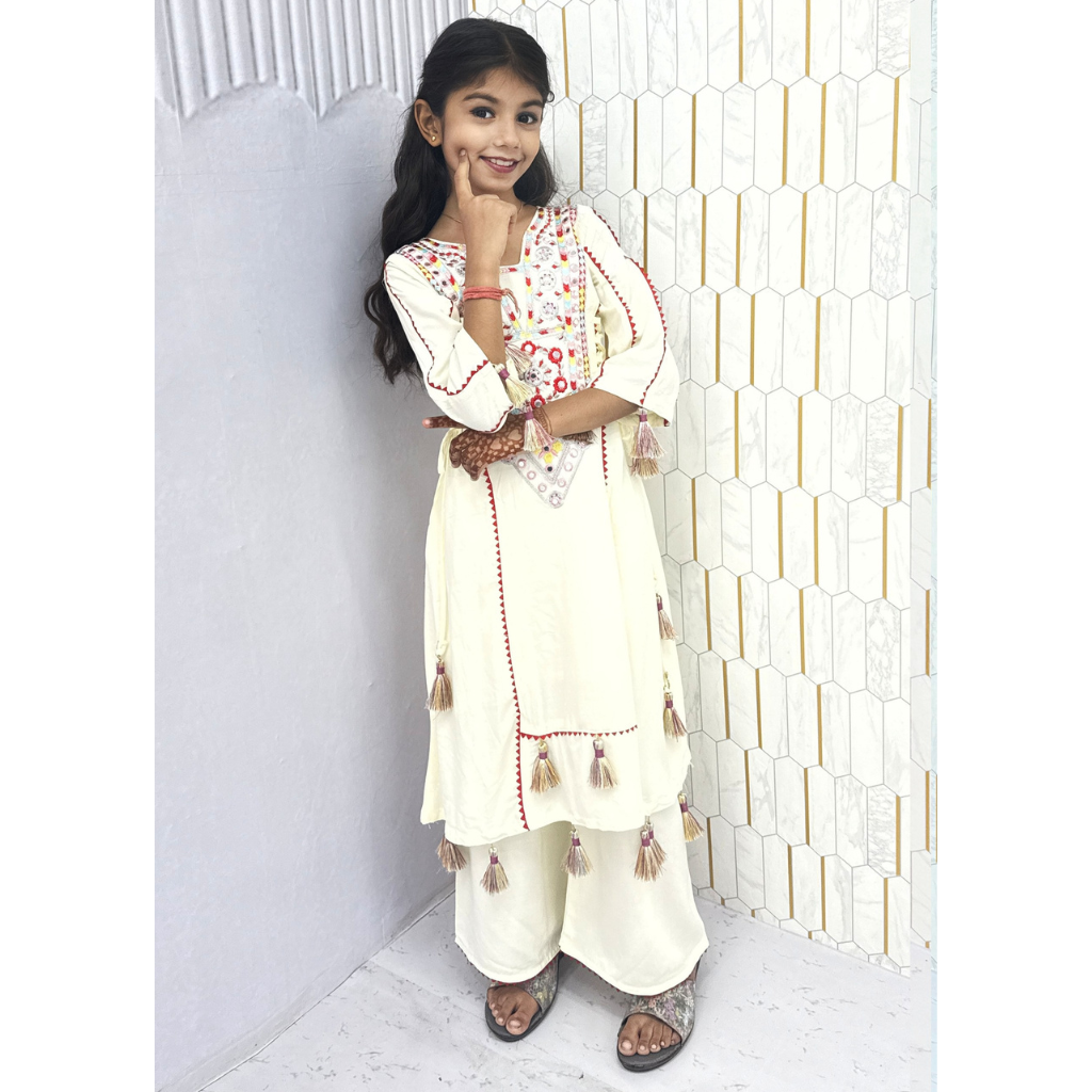 Navratri Garba Kids Girls Kurti Palazzo Dress mahezon