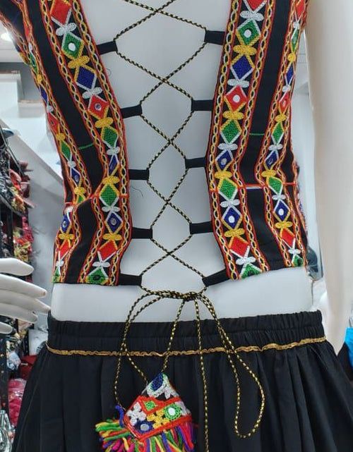 Load image into Gallery viewer, Navratri Indian Black Garba Embroidery Mirror Work Women Lehenga Choli mahezon
