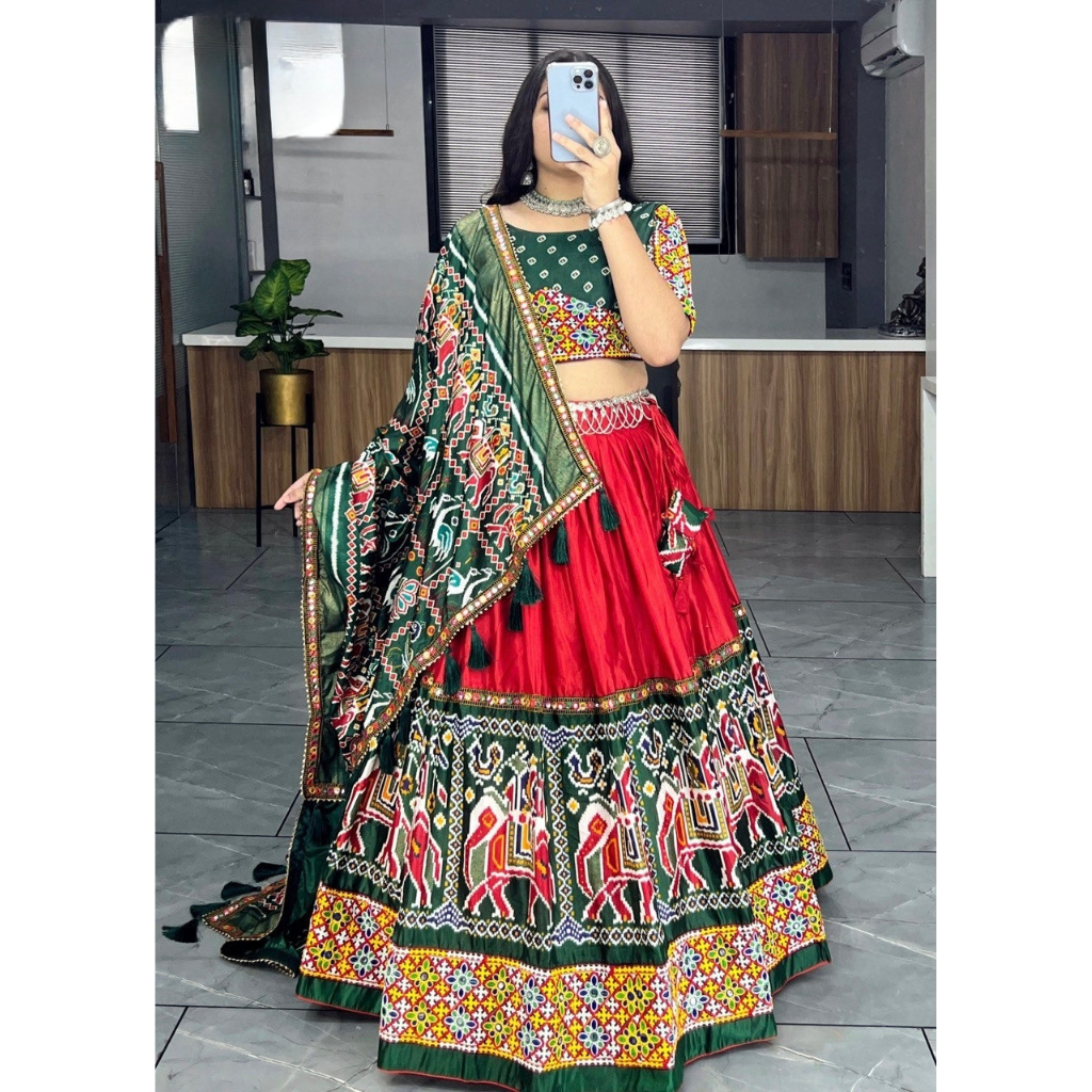 Navratri Patola Garba Women Chaniya Choli mahezon