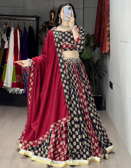 Navratri Special Ajarakh Women Lehenga Choli mahezon