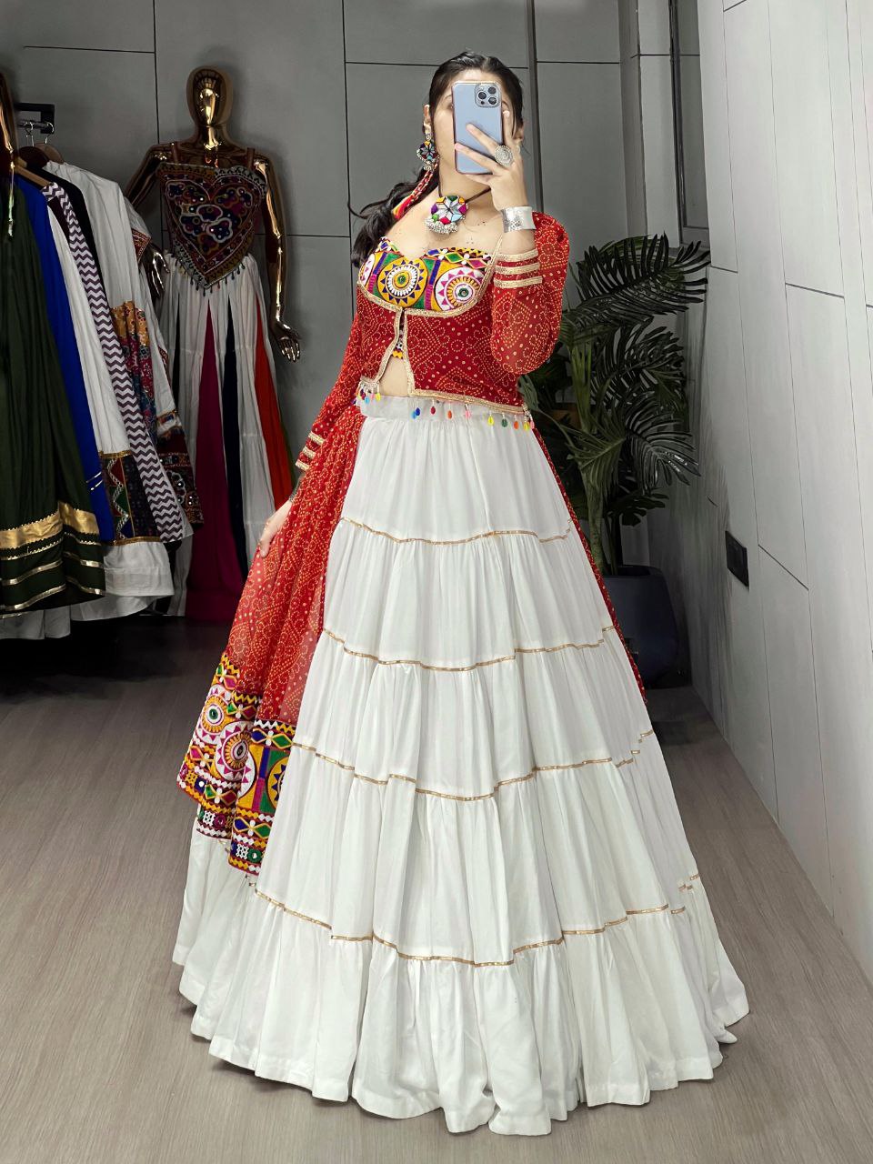 Navratri Special Garba Embroidery Women Lehenga Choli mahezon