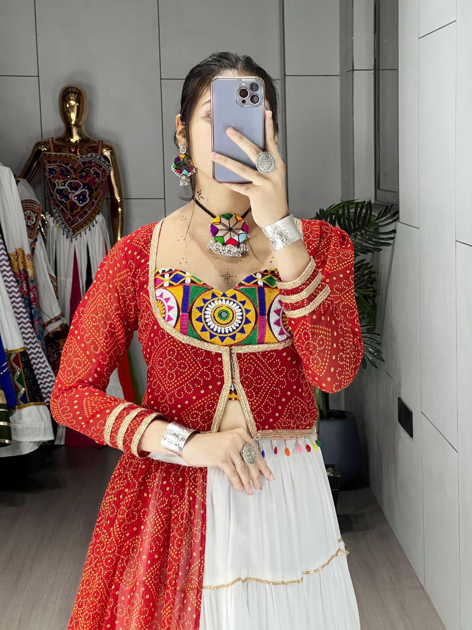 Navratri Special Garba Embroidery Women Lehenga Choli mahezon