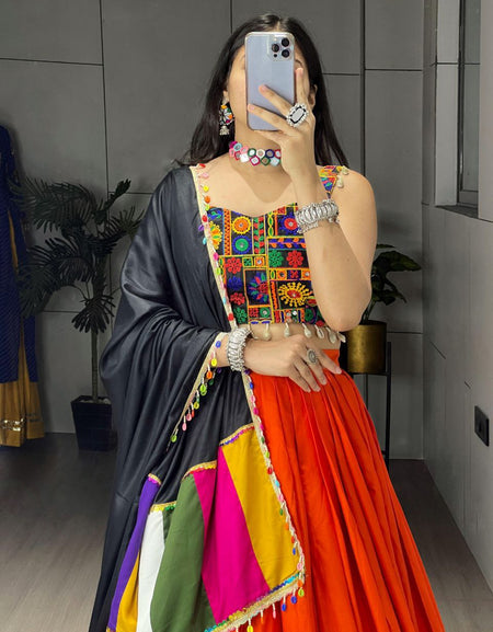 Navratri Special Red Embroidery Premium Women Lehenga Choli mahezon