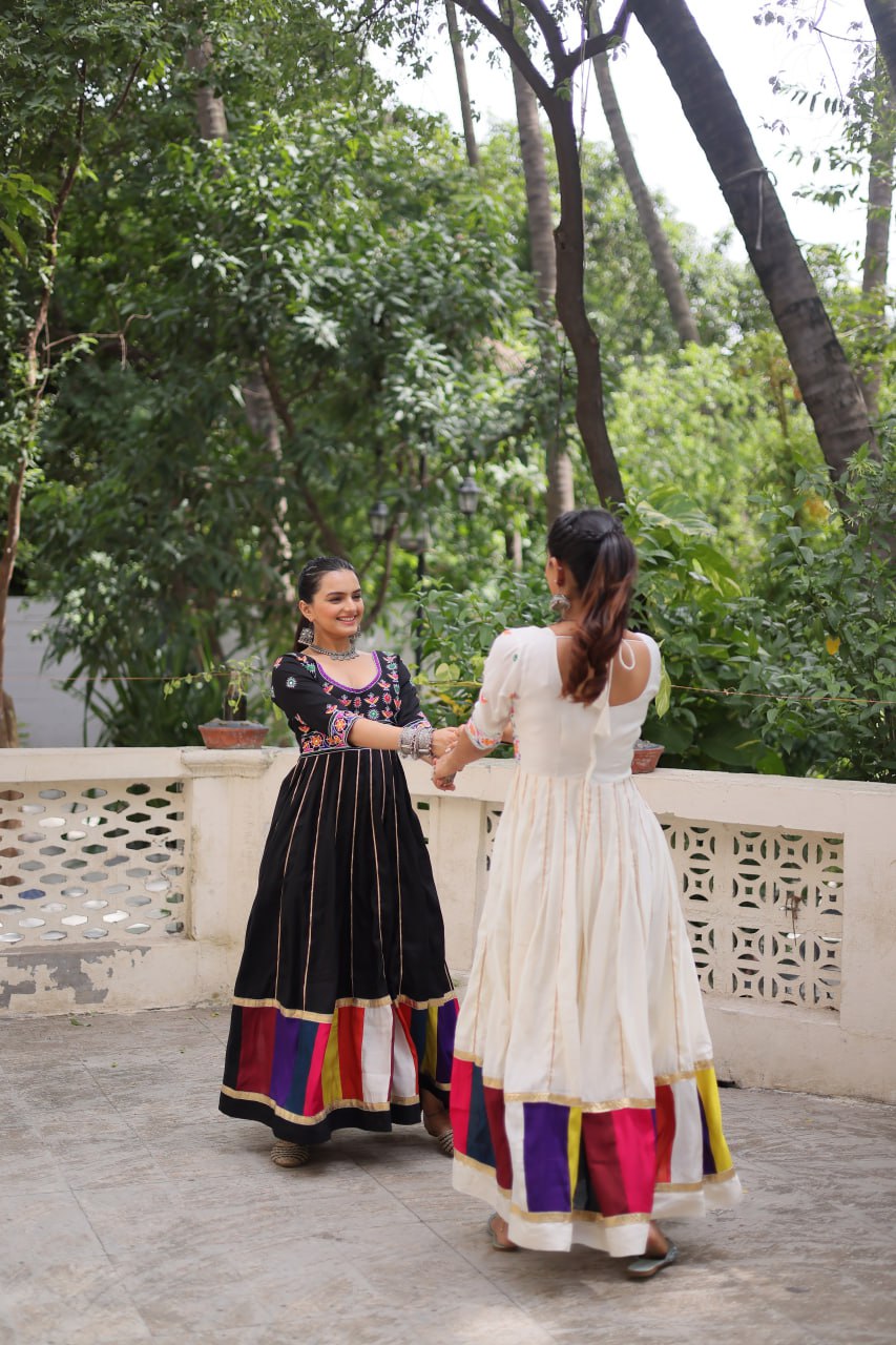 Navratri Garba Traditional Embroidery Women Gown mahezon