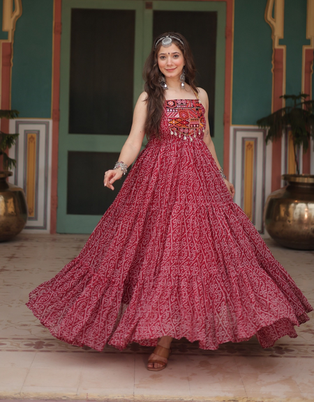 Navratri Traditional Indian Women Gown Dress mahezon