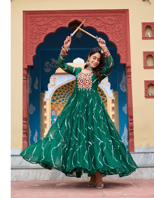 Load image into Gallery viewer, Navratri Traditional Indian Leheriya Women Gown Dress mahezon
