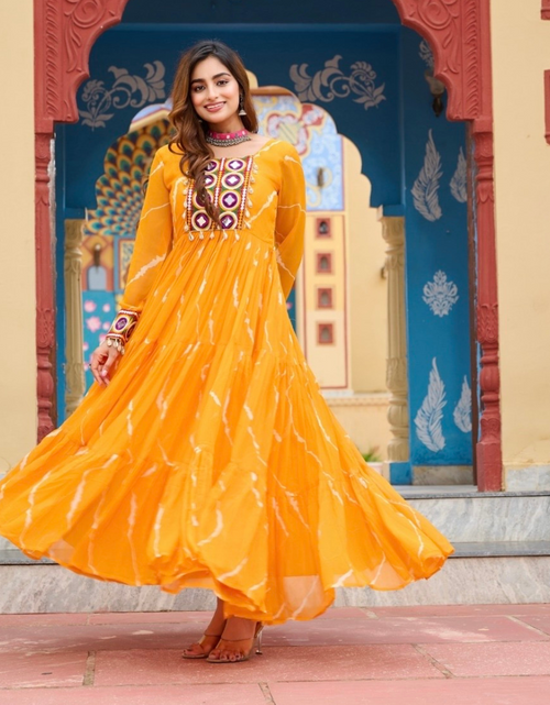 Load image into Gallery viewer, Navratri Traditional Indian Leheriya Women Gown Dress mahezon
