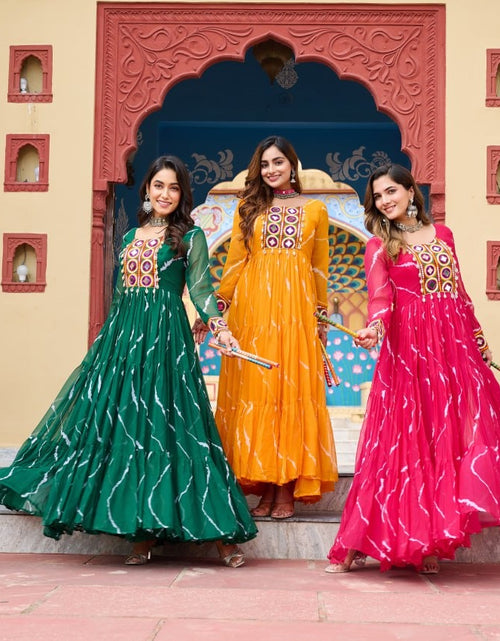 Load image into Gallery viewer, Navratri Traditional Indian Leheriya Women Gown Dress mahezon
