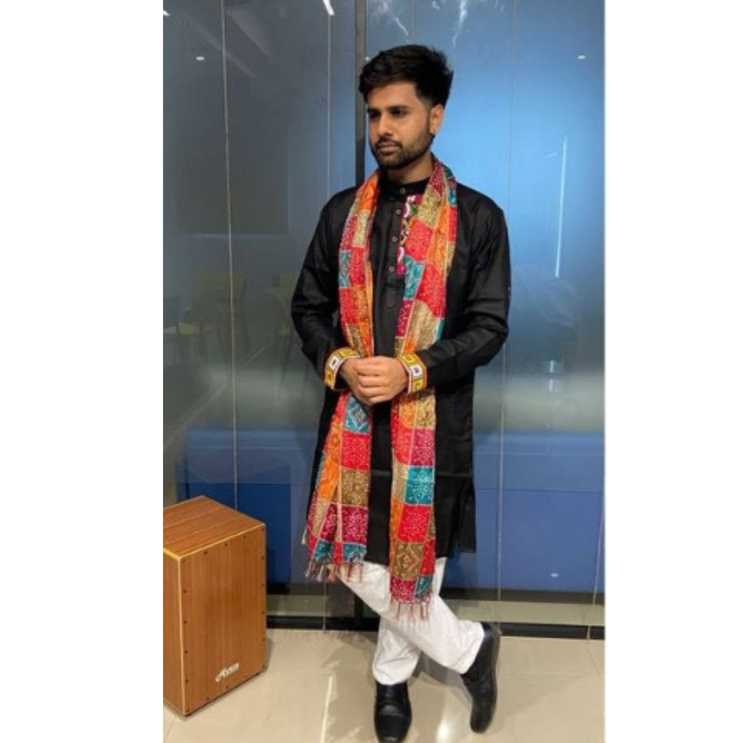 Navratri Traditional Stylish Men Kurta Dupatta mahezon