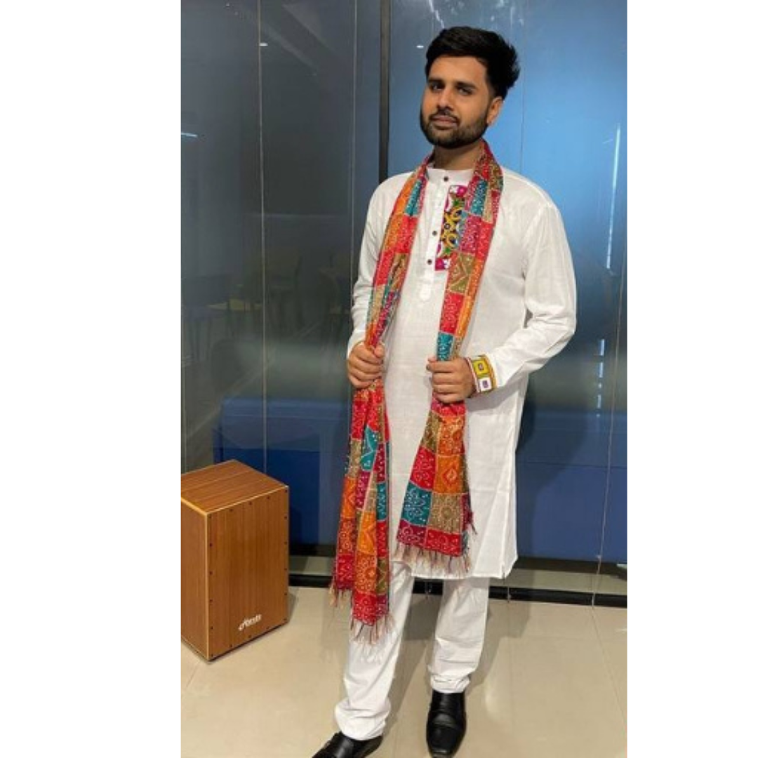 Navratri Traditional Stylish Men Kurta Dupatta mahezon