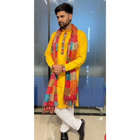 Navratri Traditional Stylish Men Kurta Dupatta mahezon