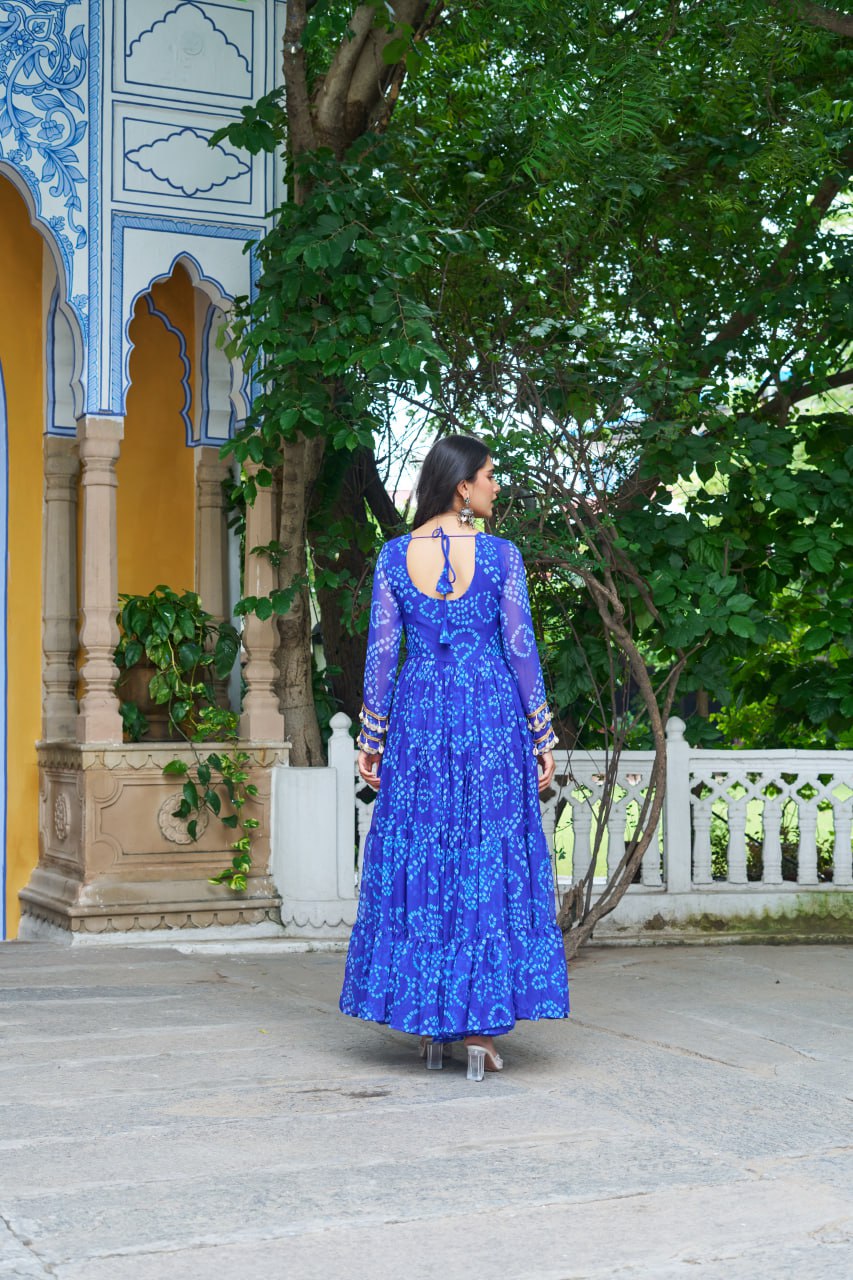 Navratri Traditional Women Bandhani Print Gown mahezon