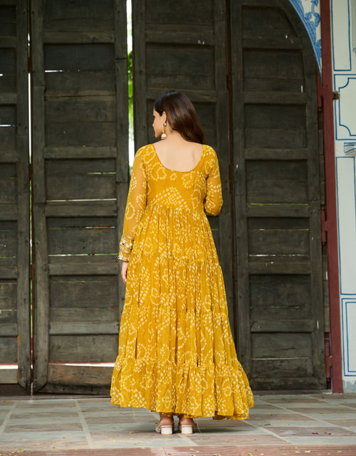 Load image into Gallery viewer, Navratri Traditional Women Bandhani Print Gown mahezon
