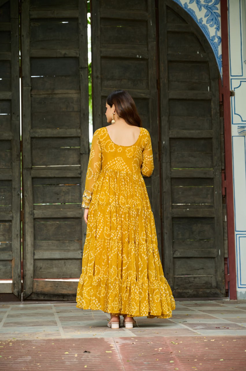 Navratri Traditional Women Bandhani Print Gown mahezon