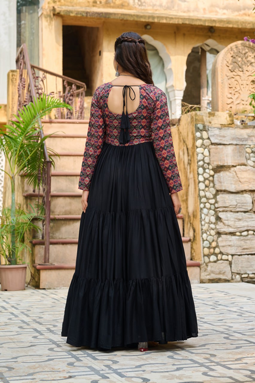 Navratri Black Traditional Indian Women Gown mahezon