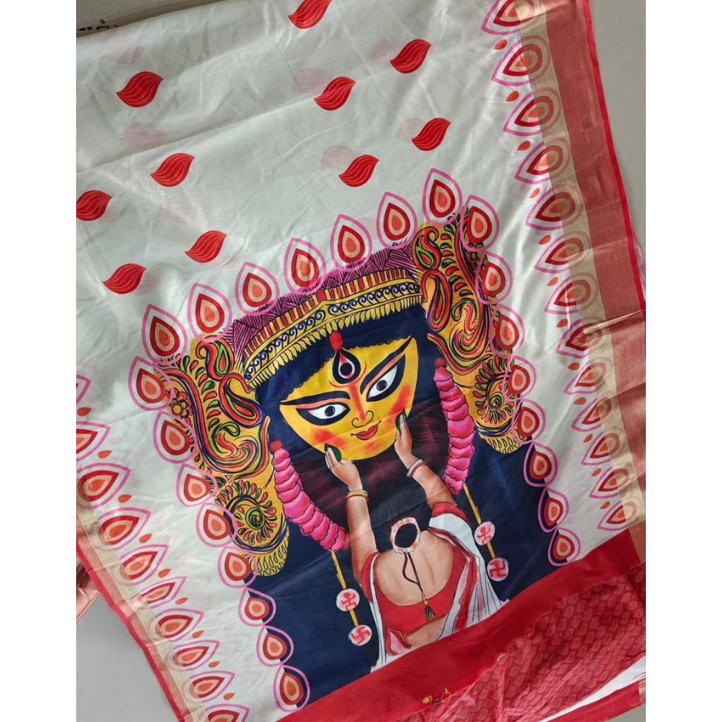 Navratri Women Durga Puja Special Saree mahezon