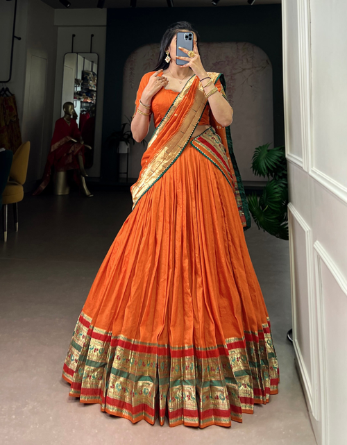 Load image into Gallery viewer, Festive Paithani Women’s Lehenga Blouse Dupatta mahezon
