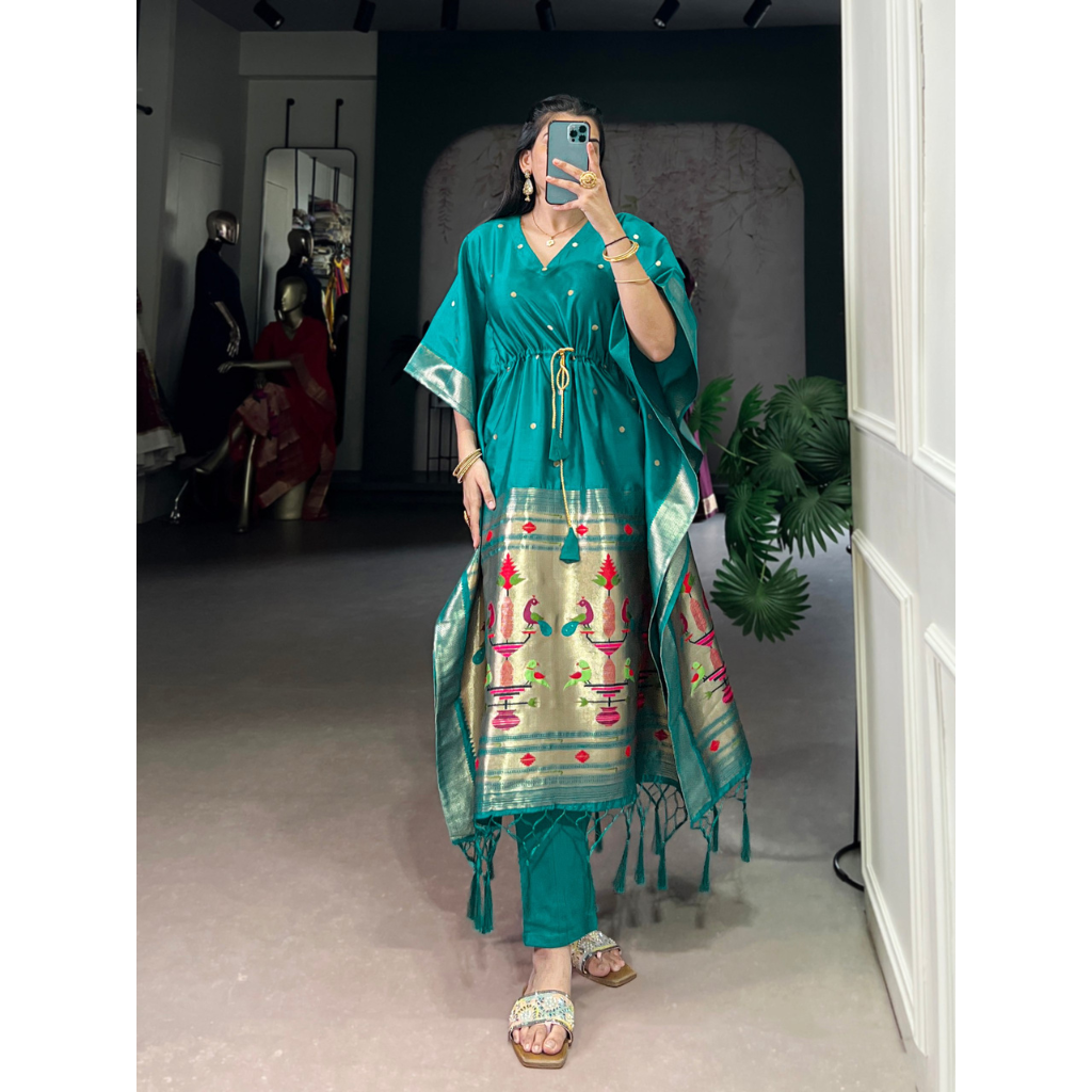 Paithani Jacquard Women Kaftan mahezon