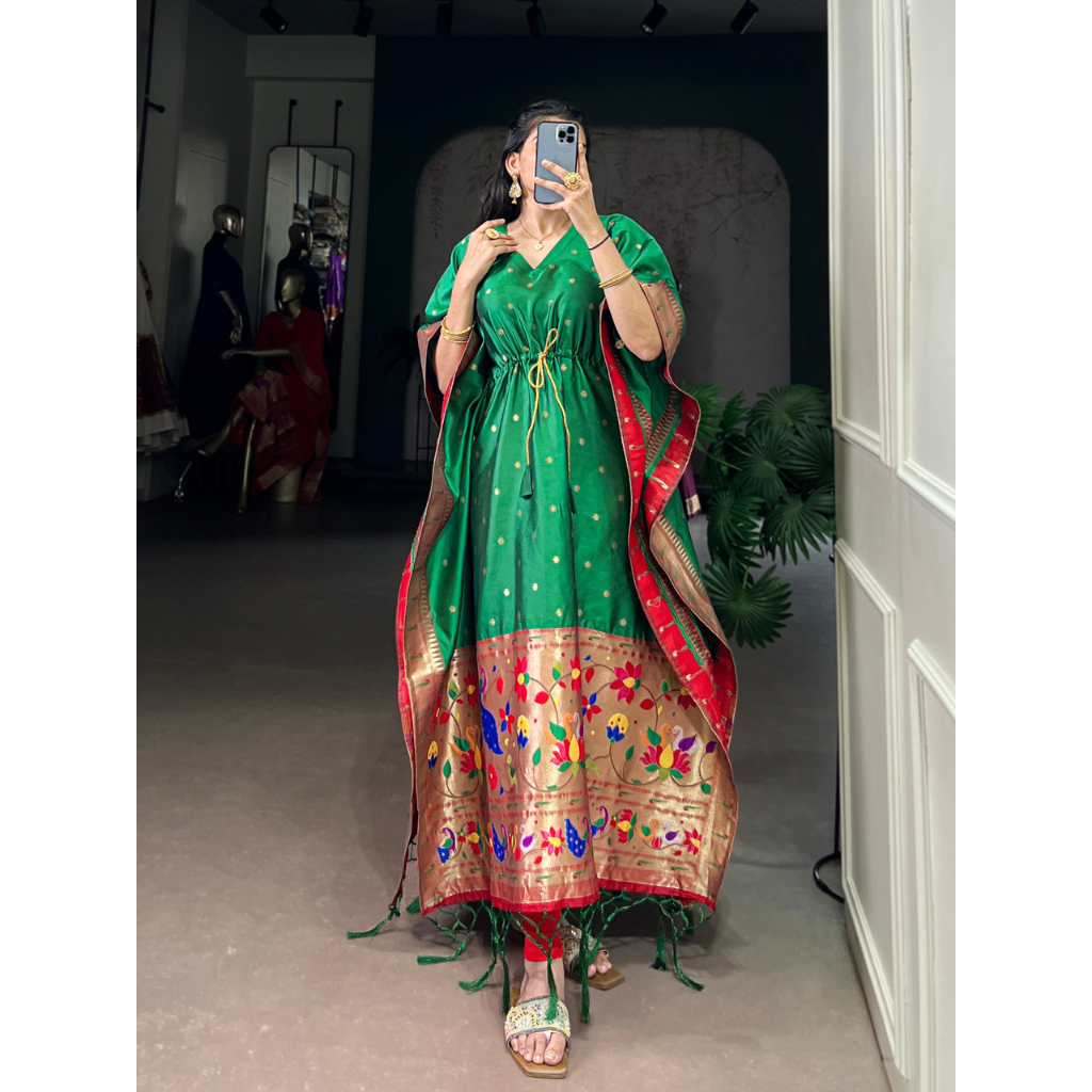 Paithani Jacquard Women Kaftan mahezon