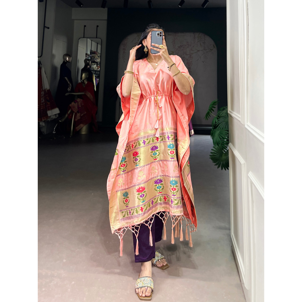 Paithani Jacquard Women Kaftan mahezon