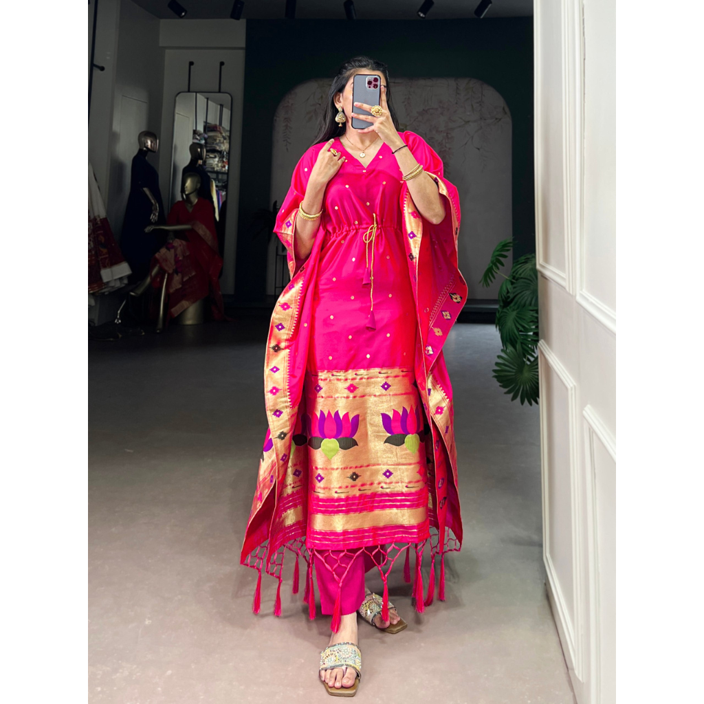 Paithani Jacquard Women Kaftan mahezon