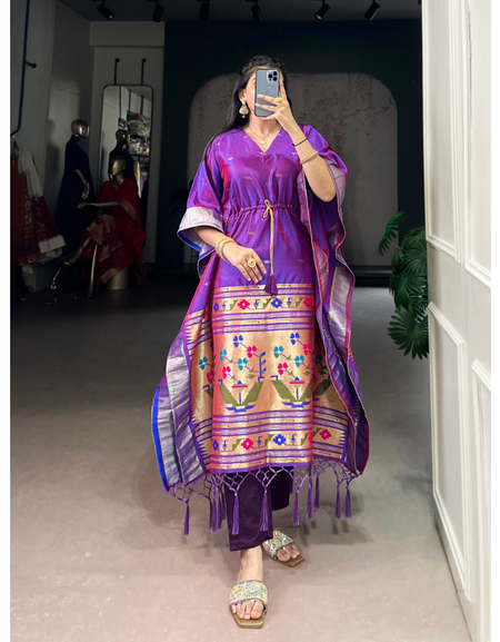 Paithani Jacquard Women Kaftan mahezon
