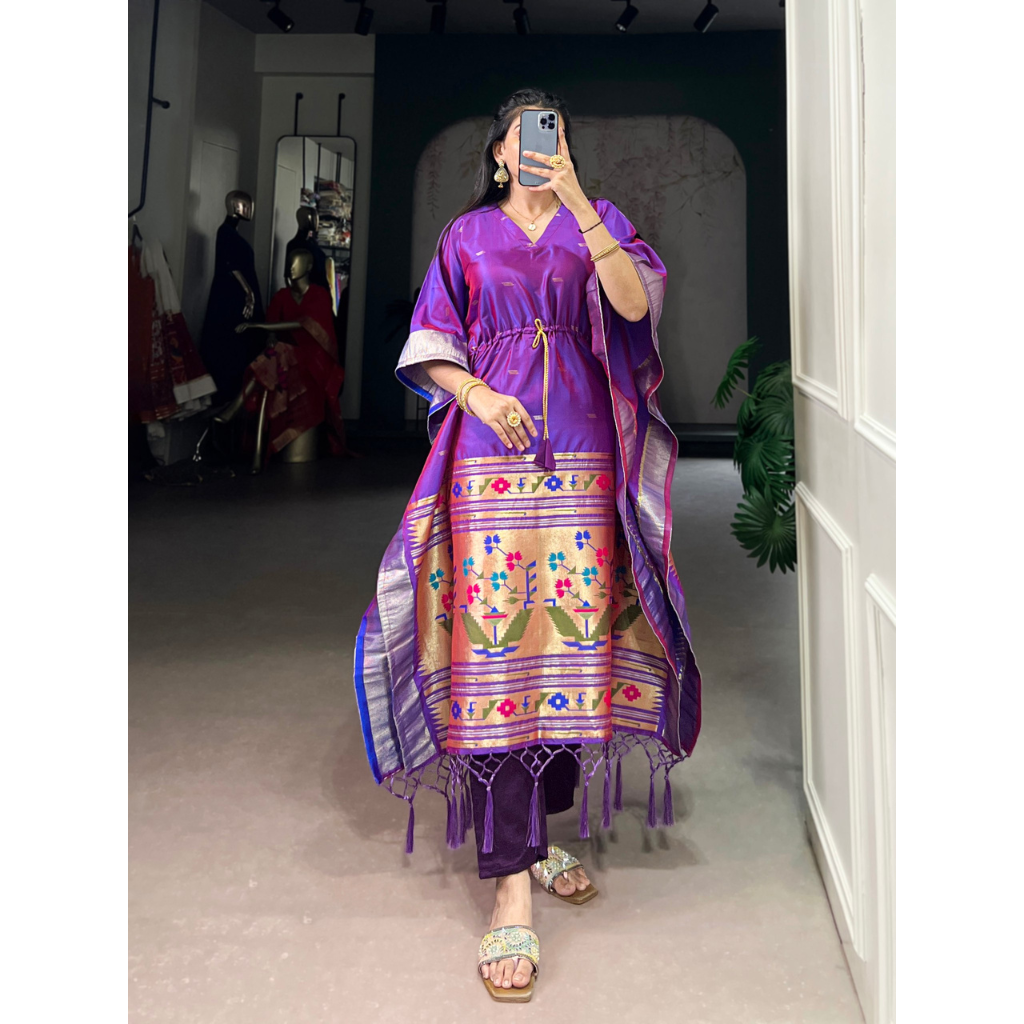 Paithani Jacquard Women Kaftan mahezon