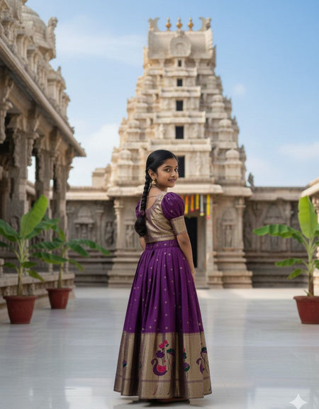 Festive Paithani Kids Girl Lehenga Choli Set mahezon