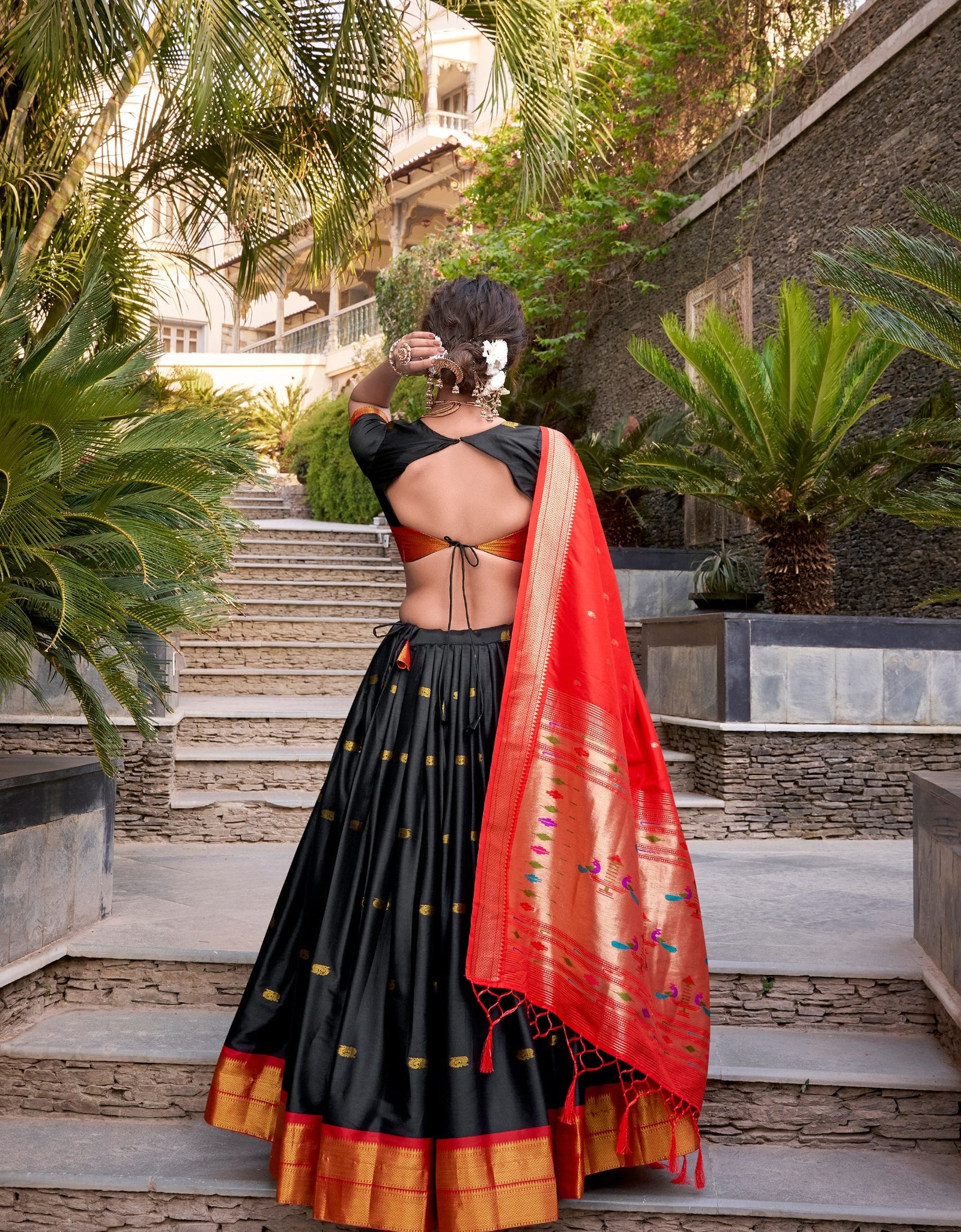 Paithani Women’s Lehenga Choli Dupatta for Wedding Reception Party mahezon