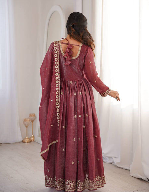 Load image into Gallery viewer, Party Wear Designer Embroidery Sequence Women Gown Pant Dupatta Suit Dress mahezon
