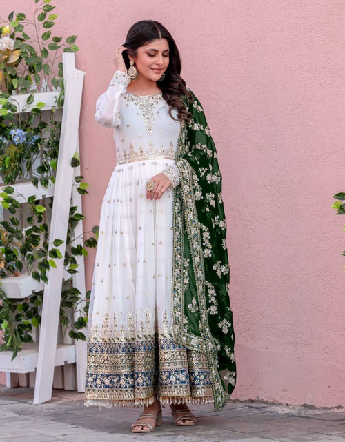 Load image into Gallery viewer, Party Wear Designer Embroidery Sequin Women Gown Dupatta Suit mahezon
