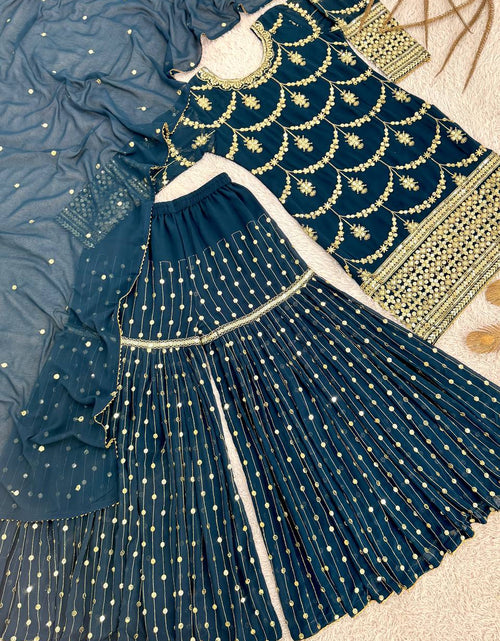 Load image into Gallery viewer, Wedding Designer Kurti Sharara Dupatta Dress Mahezon
