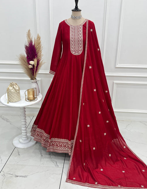Load image into Gallery viewer, Party Wear Designer Anarkali Women Gown with Dupatta Suit mahezon
