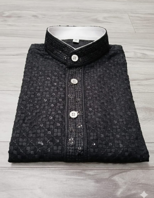 Load image into Gallery viewer, Father and Son Sequence Matching Twinning Kurta Pajama Outfit Set mahezon
