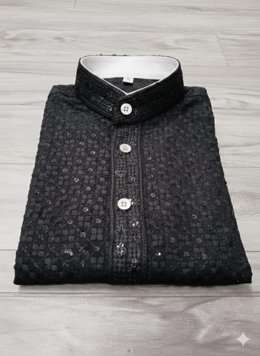 Father and Son Sequence Matching Twinning Kurta Pajama Outfit Set mahezon