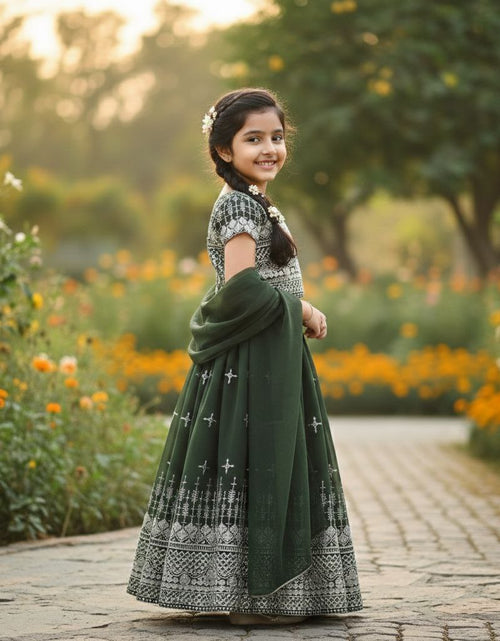 Load image into Gallery viewer, Festive Kids Girl Lehenga Choli Dupatta Set mahezon
