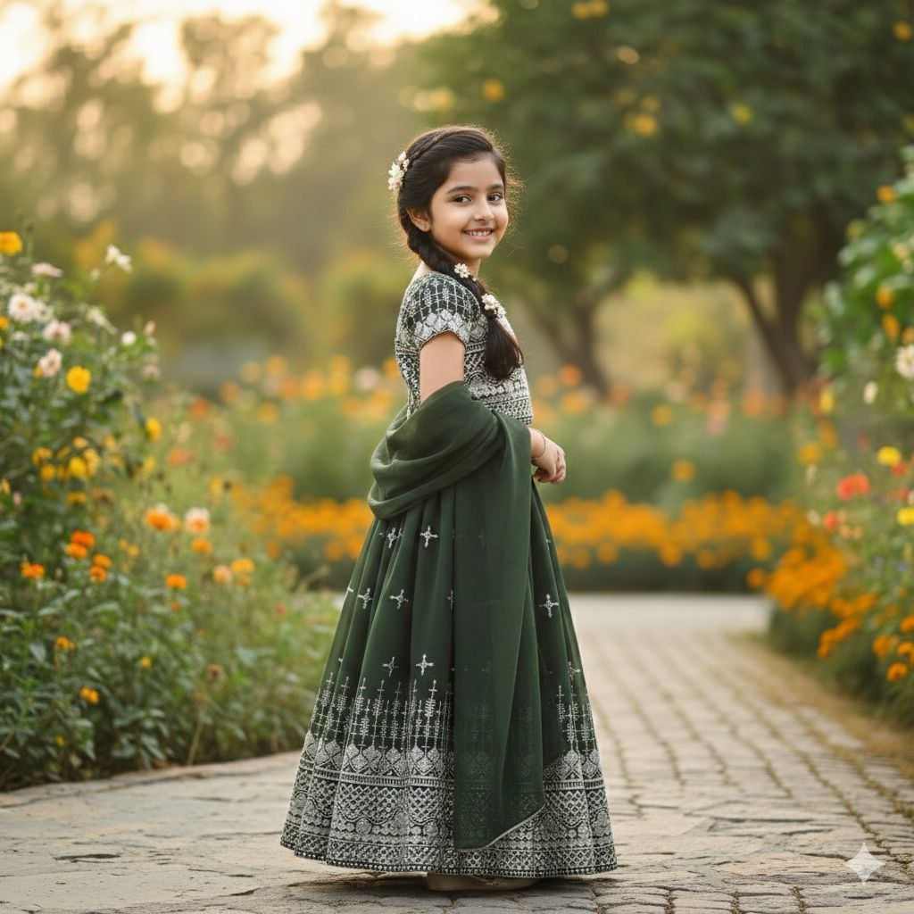Festive Kids Girl Lehenga Choli Dupatta Set mahezon