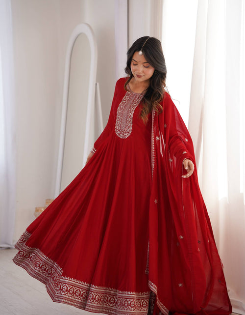 Load image into Gallery viewer, Party Wear Designer Anarkali Women Gown with Dupatta Suit mahezon
