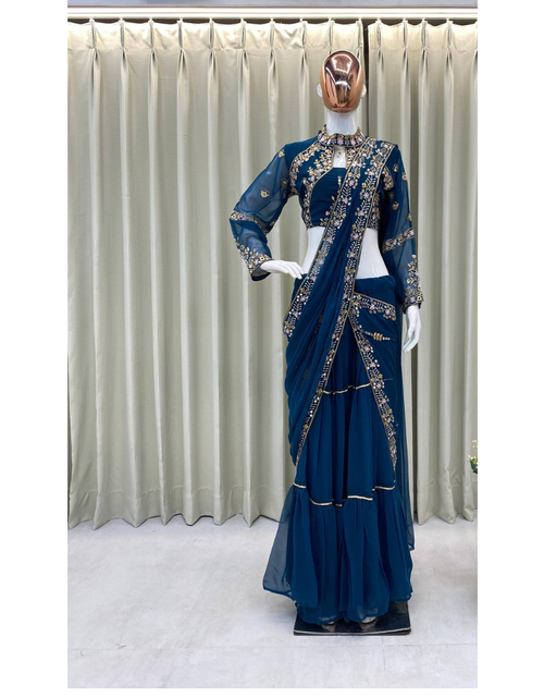 Load image into Gallery viewer, Party Wear Ready to wear Lehenga Saree mahezon
